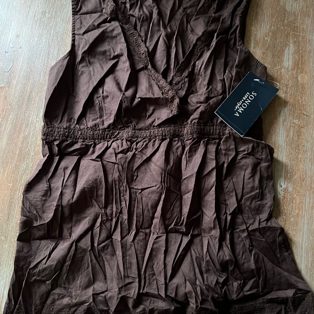 Sonoma cotton top in Chocolate Brown. Brand new with/tags. Size Small.